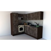 Bucatarie de Colt GENA NEW 5 ST. 170-220, Cu Corp de Cuptor, Wenge / Decor 4299